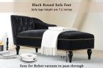 Velvet Chaise Lounge with Nailhead Trim