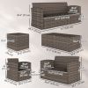 6 Pieces Wicker Patio Furniture Set with Cushions, 7-Seater Rattan Patio Sofa Set with Storage Table, Orange