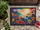Pansies in Color Welcome Doormat