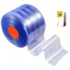 Clear PVC Strip Curtain, 75 ft Length x 8 in Width, Ribbed Plastic Door Strip Bulk Roll