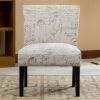 Botticelli Letter Print Armless Accent Chair
