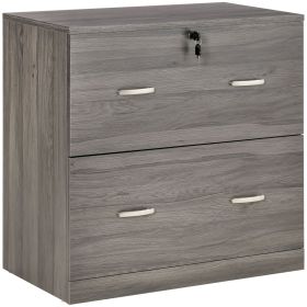 2-Drawer Locking File Cabinet, Grey