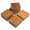 Interlocking Wood Deck Tiles, Set of 27
