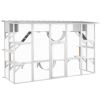 Outdoor Wooden Cat Enclosure with Weather Roof