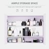 Wall-Mounted Bathroom Mirror Cabinet, Lilac