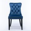 Tufted Velvet Dining Chair, Blue, Set of 2