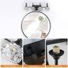23" Retro 4-Light Bathroom Vanity Light Fixture - Black Finish with Crystal Glass Shades, Wall Mounted Lighting for Bathroom, Powder Room