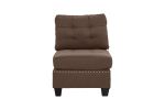 Tufted Armless Accent Chair, Black Linen