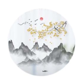 Yellow Leaves Round Landscape Window Film
