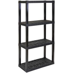 4-Tier Plastic Garage Storage Shelf, Black