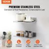 8.6x16in Stainless Steel Wall Shelf with Backsplash