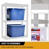 3-Tier Plastic Garage Storage Shelving Unit, White