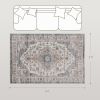 4x6 Vintage Washable Rug, Brown & Light Blue