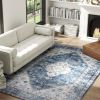 5x7 Vintage Washable Rug, Blue