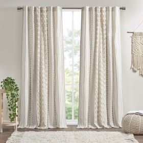 Cotton Printed Chenille Stripe Curtain Panel