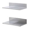 8.6x16in Stainless Steel Wall Shelf with Backsplash