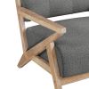 Tufted Back Accent Chair, Dark Gray, Antique Finish