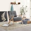 Tufted Back Accent Chair, Dark Gray, Antique Finish