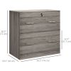 2-Drawer Locking File Cabinet, Grey