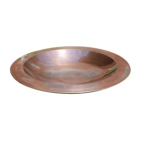 24in Copper Plated Brass Bird Bath Bowl