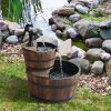 2-Tier Whisky Barrel Waterfall Fountain