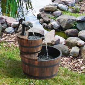 2-Tier Whisky Barrel Waterfall Fountain