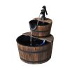 2-Tier Whisky Barrel Waterfall Fountain