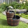 2-Tier Whisky Barrel Waterfall Fountain