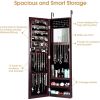2-in-1 Dark Brown Full Length Mirror Jewelry Organizer