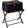 Wood Folding Luggage Rack, Medium Brown