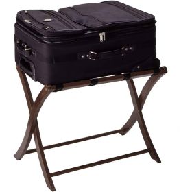 Wood Folding Luggage Rack, Medium Brown