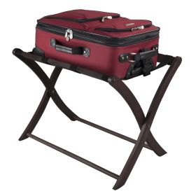 Wood Folding Luggage Rack, Dark Brown
