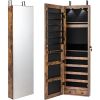 2-in-1 Jewelry Armoire Mirror, Brown Wood