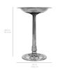 Polyresin Bird Bath, Aged Silver Finish