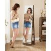 Rustic Brown Wood Rotating Mirror Armoire