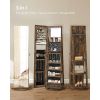 Rustic Brown Wood Rotating Mirror Armoire