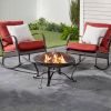 30in Round Steel Outdoor Fire Pit in Bronze