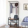 Industrial Hall Tree Coat Rack Shoe Bench