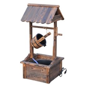 Solid Wood Wishing Well Water Fountain