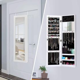 2-in-1 White Full Length Mirror Jewelry Organizer