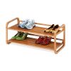 Bamboo 2-Shelf Stackable Shoe Rack, 8 Pairs