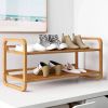 Bamboo 2-Shelf Stackable Shoe Rack, 8 Pairs