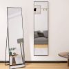 Modern Black Frame Floor Mirror, Stand or Wall