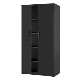 Black Steel Lockable Storage Cabinet