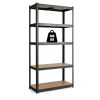 60in Black 5-Tier Adjustable Garage Shelving