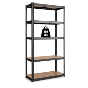 60in Black 5-Tier Adjustable Garage Shelving