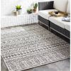 5x8 Black Off-White Chevron Coastal Area Rug