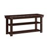 Espresso Brown Wood 2-Shelf Shoe Rack Bench
