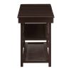 Espresso Brown Wood 2-Shelf Shoe Rack Bench