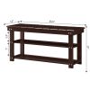 Espresso Brown Wood 2-Shelf Shoe Rack Bench